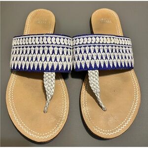 Anthropologie Jasper & Jeera Blue and White Woven Sandals 38/ 8 M